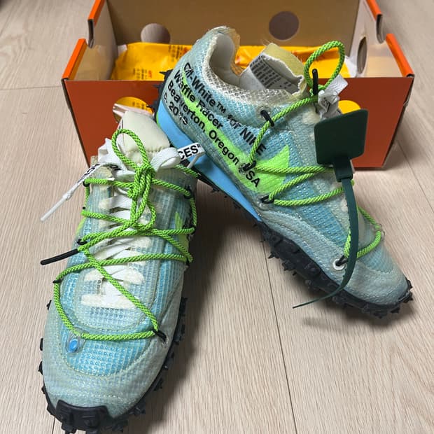 (W) 나이키 x 오프화이트 와플 레이서 블루 230