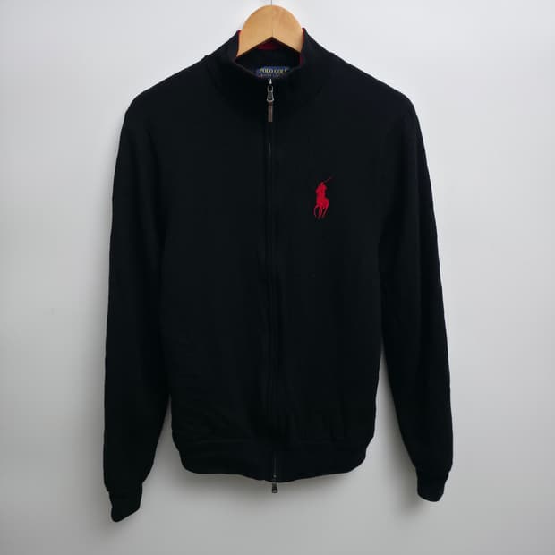 [M] 폴로 랄프로렌 골프 블랙 방풍 니트 집업 가디건