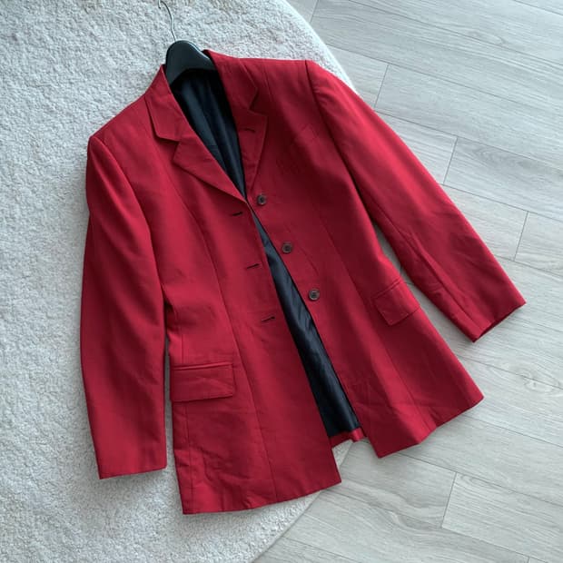 장 폴 고티에 주니어 레드 3버튼 블레이저 자켓