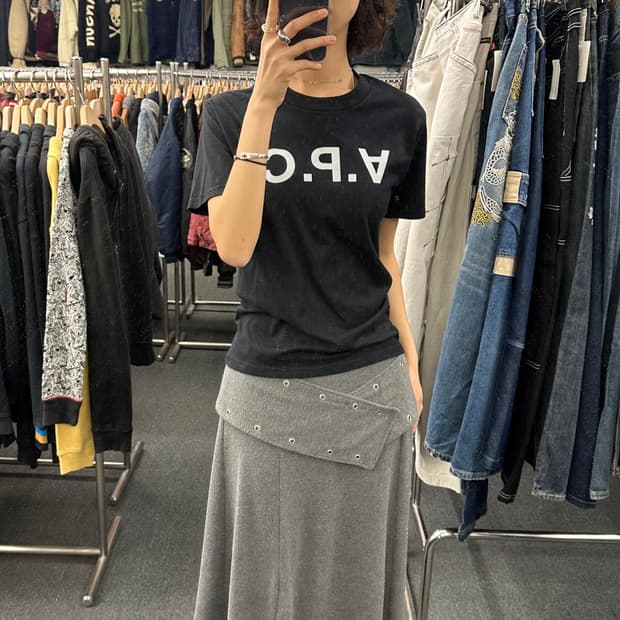 S) 아페쎄 빈티지 로고 프린팅 반팔 티셔츠