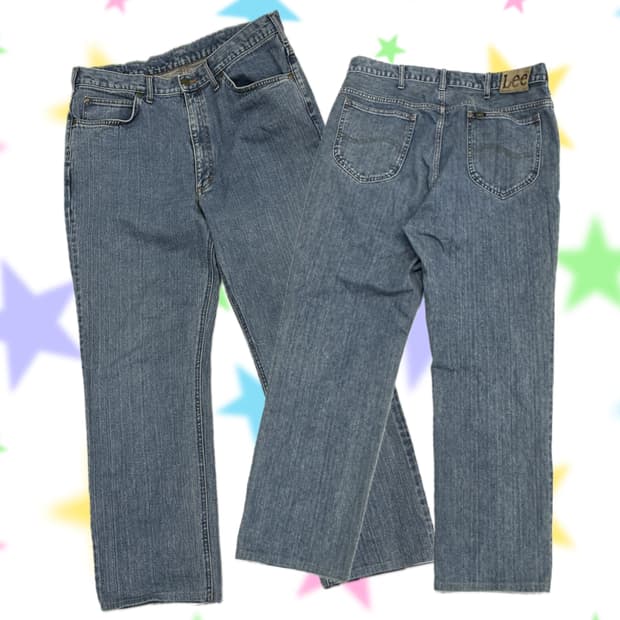 LEE 연청 워싱 Y2K 일자핏 데님 남성 빅사이즈 청바지