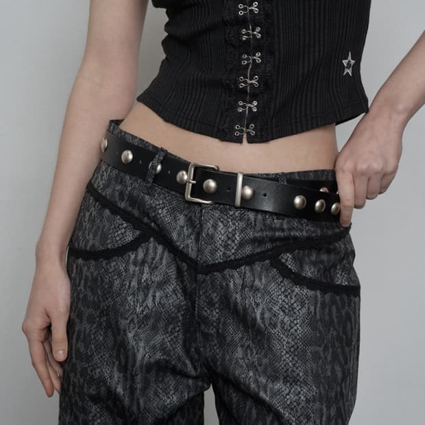 셋업이엑스이 setupexe circle rivet belt