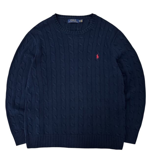 폴로 케이블니트 네이비 (XL) 