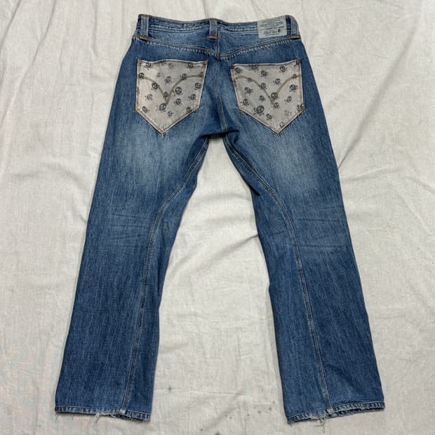 리바이스 엔진 해골포켓 데님팬츠 34
