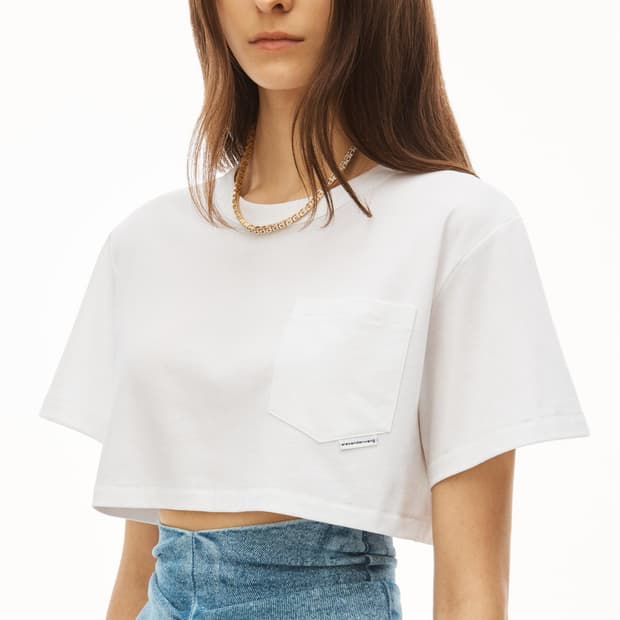 알렉산더왕(Alexander Wang) 크롭 반팔 티셔츠