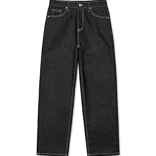 새상품 택포가격 웨스트그랜드블러바드 세미와이드생지데님팬츠 블랙인디고 XL