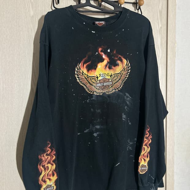 할리데이비슨 빈티지 롱슬리브 플레임 2000년대 초기 생산