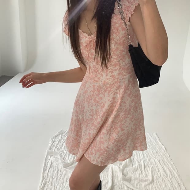 루루서울 베로나 퍼프 미니 드레스 원피스 핑크