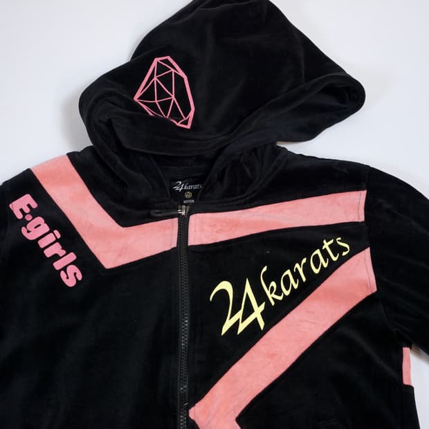 24karat 벨벳 후드 집업