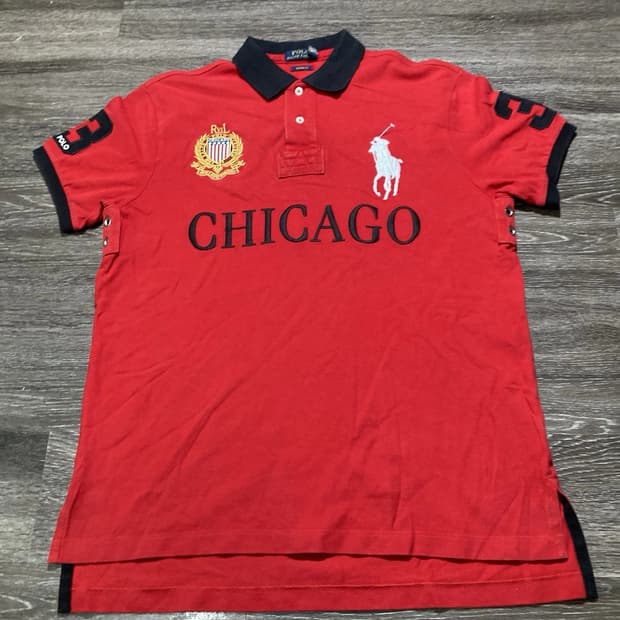 폴로 랄프로렌 시카고 빅포니 카라티 레드 블랙