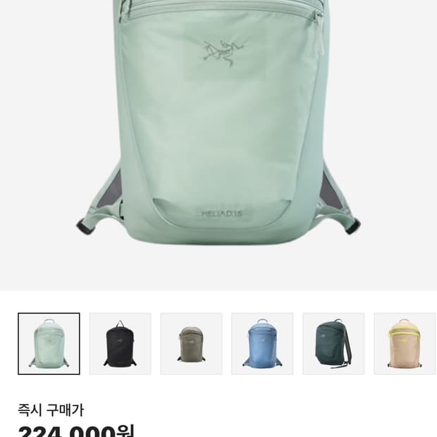 아크테릭스 헬리아드 15 백팩 스톤 그린