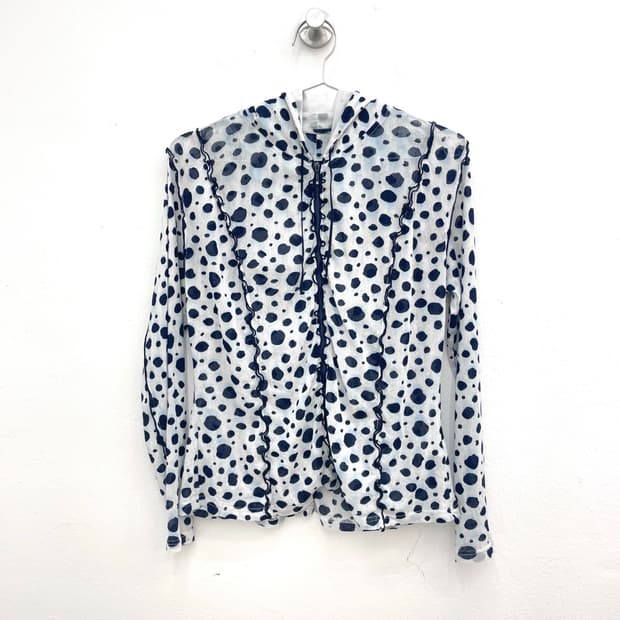 Dalmatian dot frill zip hoodie