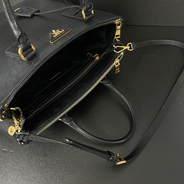 PRADA 프라다 사피아노 럭스 2WAY 블랙 토트백