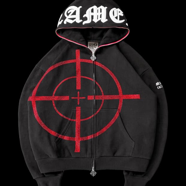 named collective 레드 라인스톤 후드집업