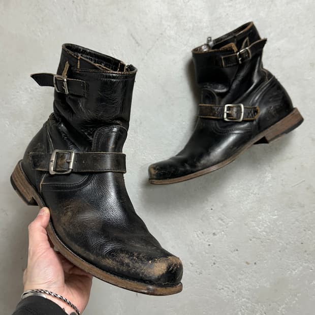 00's FRYE 스퀘어토 엔지니어 부츠 빈티지 바이커 부츠
