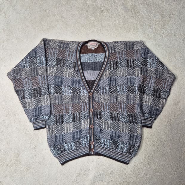 볼리비아산 알파카 가디건