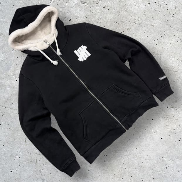 [XL] 언디핏 빅로고 블랙 기모 후드 집업 B714