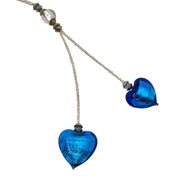 90s 이탈리아 무라노 실버925 하트 초커