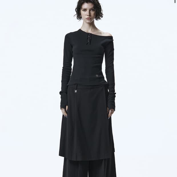 트리밍버드 One-Shoulder HenleyNeck LongSleeve