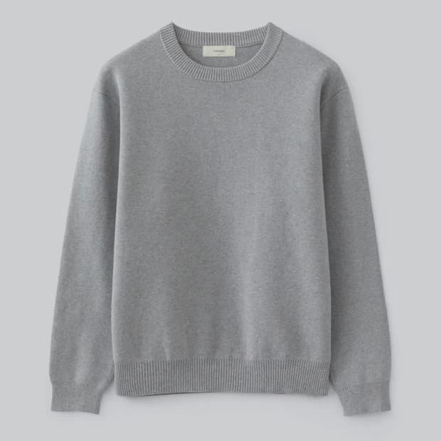 (3) 파브레가 버드아이 라운드 니트 화이트멜란지