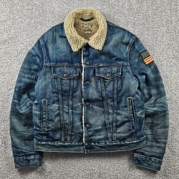 폴로랄프로렌 성조기 패치 쉐르파 데님 트러커 자켓 ( M )/ 10807