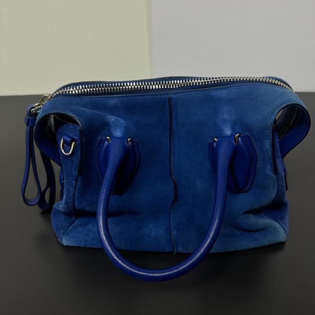 TOD'S 토즈 스웨이드 토트백 블루