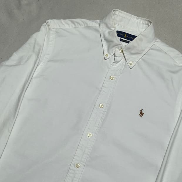 M 폴로랄프로렌 클래식 핏 화이트 코튼 셔츠