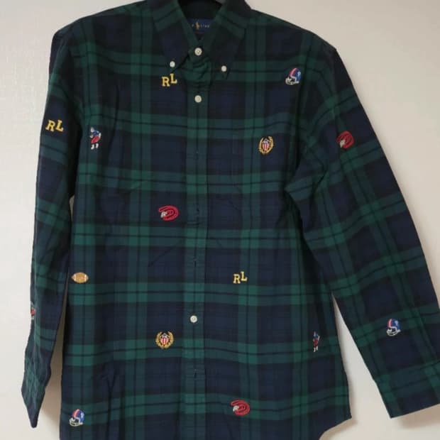 폴로 자수 체크셔츠 클래식 L(105)