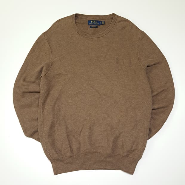 CL007 폴로 피마코튼 와플 모카 니트 스웨터