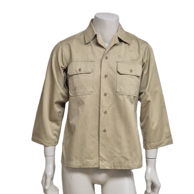 육군 구형 정복 전투복 상의 카키 긴팔 카라티 셔츠 남방 (S)