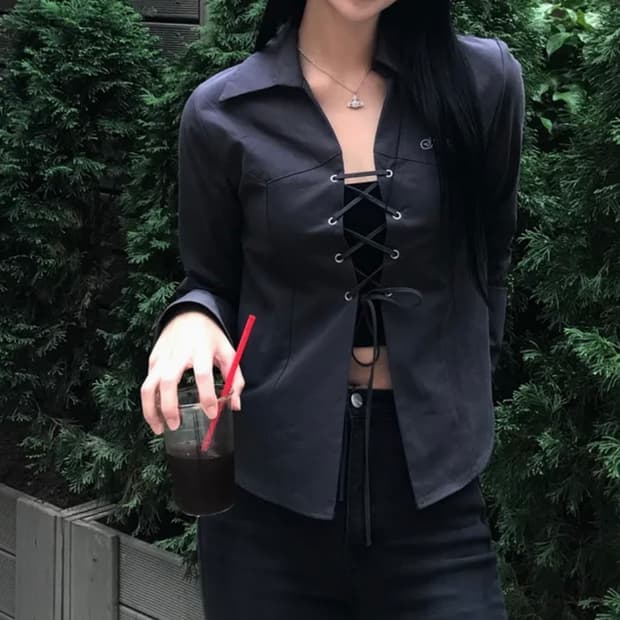 네스티팬시클럽 웨스턴 아일렛 셔츠 