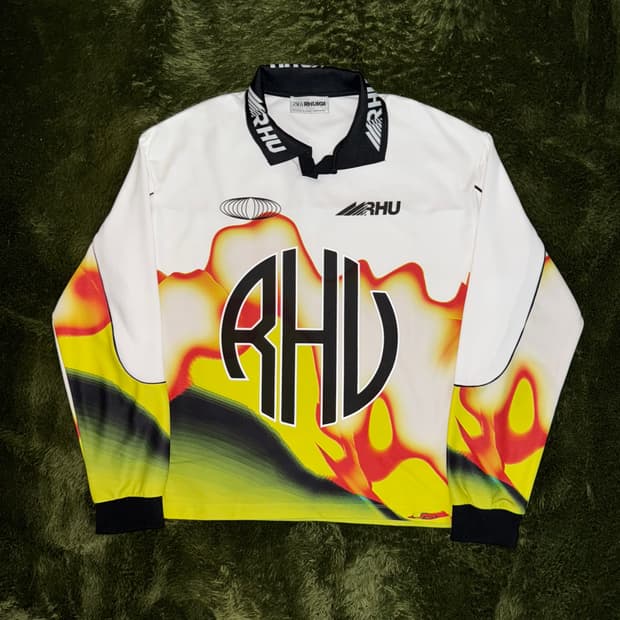 [L-XL] 자라 X 루드 루이지 콜라보 저지 롱슬리브 플레임 화이트