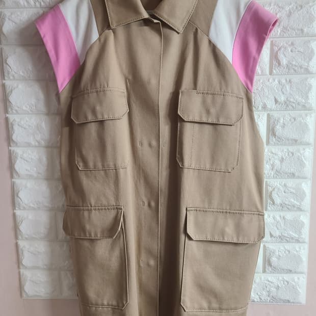 MSGM 베이지색 면베스트(프리가능)