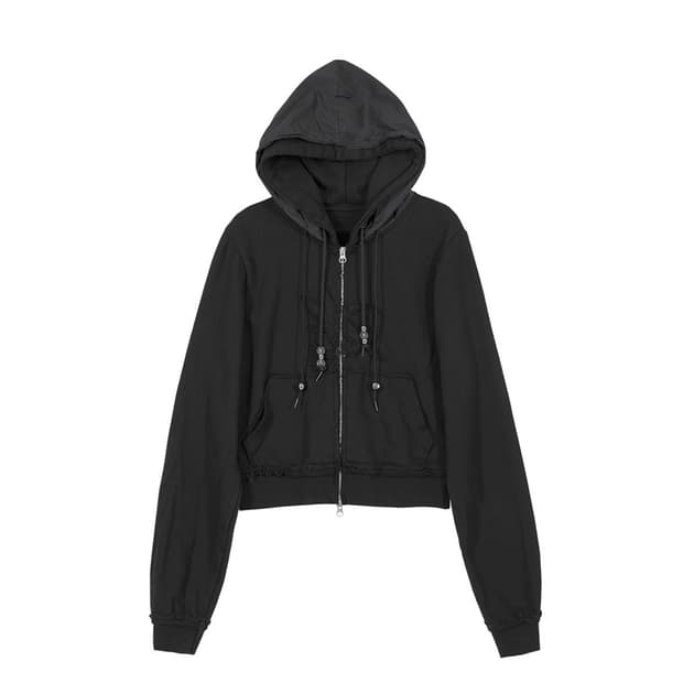 플레어업 레이어드 후드집업 블랙 1사이즈