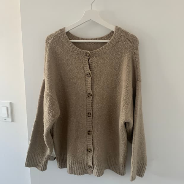 베이지 보들 가디건