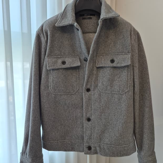 지오송지오 그레이 투포켓 울 아우터 셔츠 100사이즈