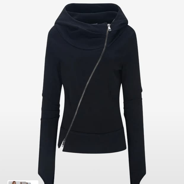 플리즈노팔로우 하이넥 후드집업 블랙 새상품