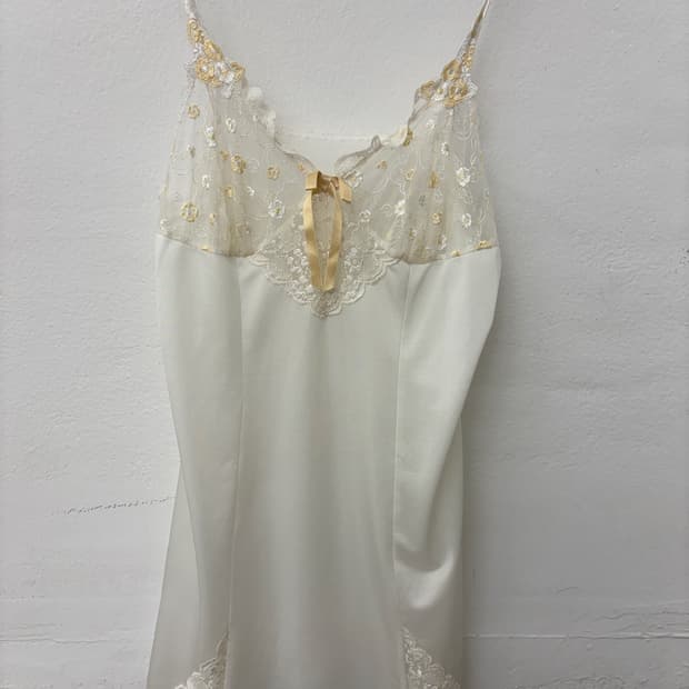 Yellow Floral Lace Slip Top