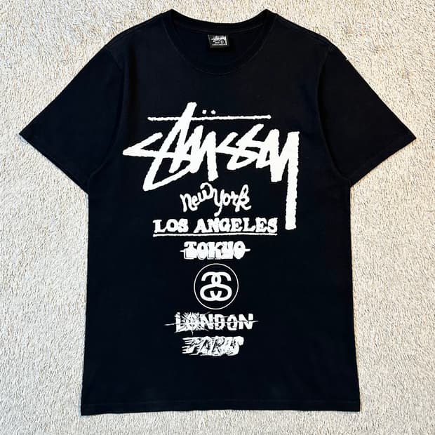 스투시 STUSSY 투어 반팔 티셔츠 블랙