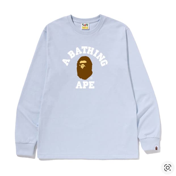 새상품) 베이프 컬리지 롱슬리브 하늘색 L