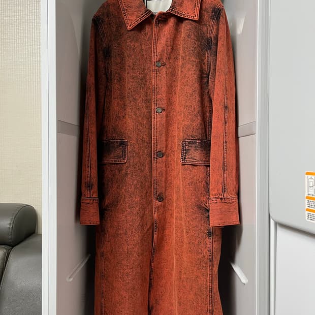 우영미 오렌지 워싱 데님 코트 50사이즈