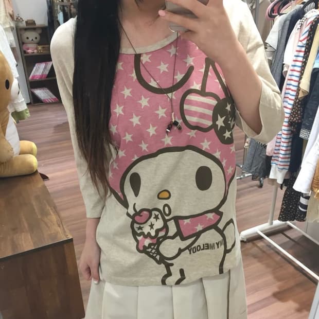 산리오 유니클로 마이멜로디 빈티지 티 상의