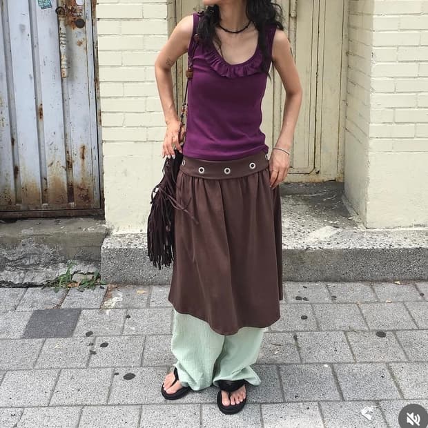 Eyelet Band Skirt 밴딩 스커트