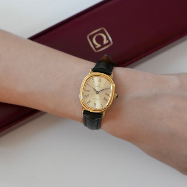 오메가 빈티지 드빌 엘립스 로만 여성용 시계