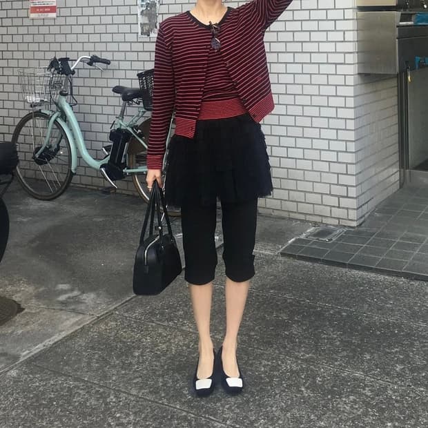 튜드먼트 스트라이프 크루넥 세트