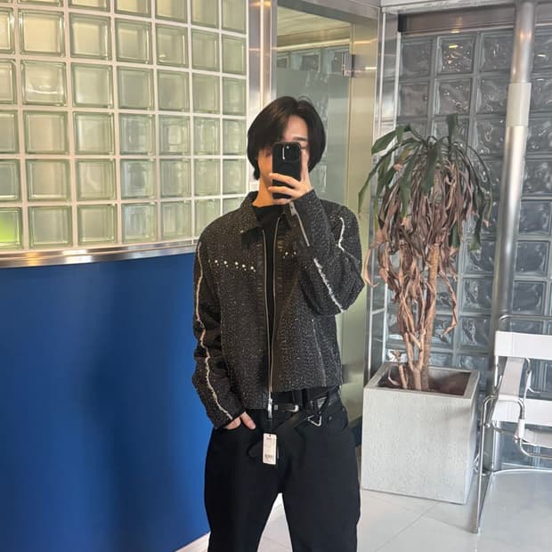 NEEDLE STUD SHORT CRASH BLOUSON 숏 블루종