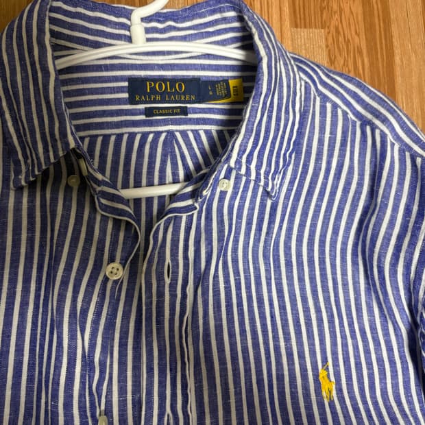폴로 랄프로렌 스트라이프 셔츠 남방 (린넨) 클래식핏 L사이즈