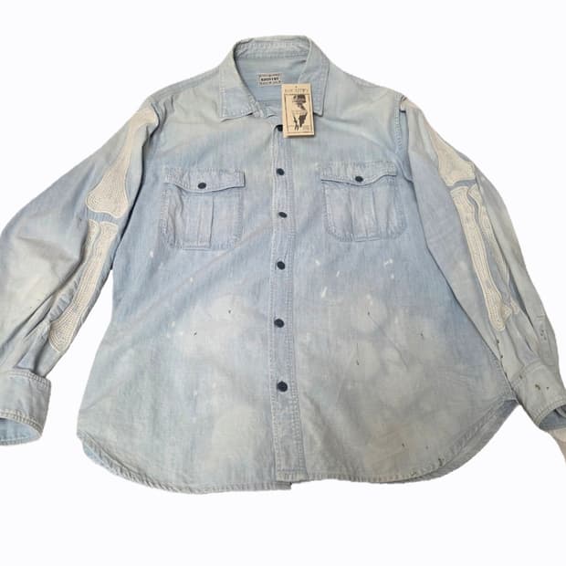 캐피탈 샴브레이 워크 셔츠 본 자수 색소폰 2사이즈