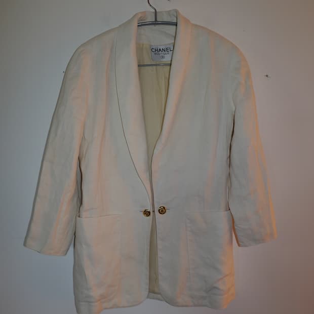 Vintage Chanel linen jacket and skirt