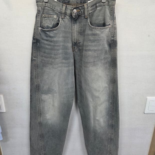 자라 언발란스 절개 와이드 데님팬츠 30